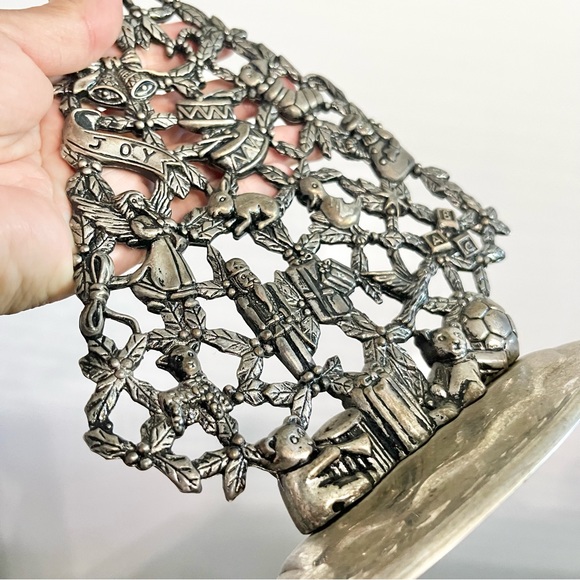 Vintage Godinger Studio Silversmiths Silver Plated Christmas Tree Candle Holder - Picture 6 of 6